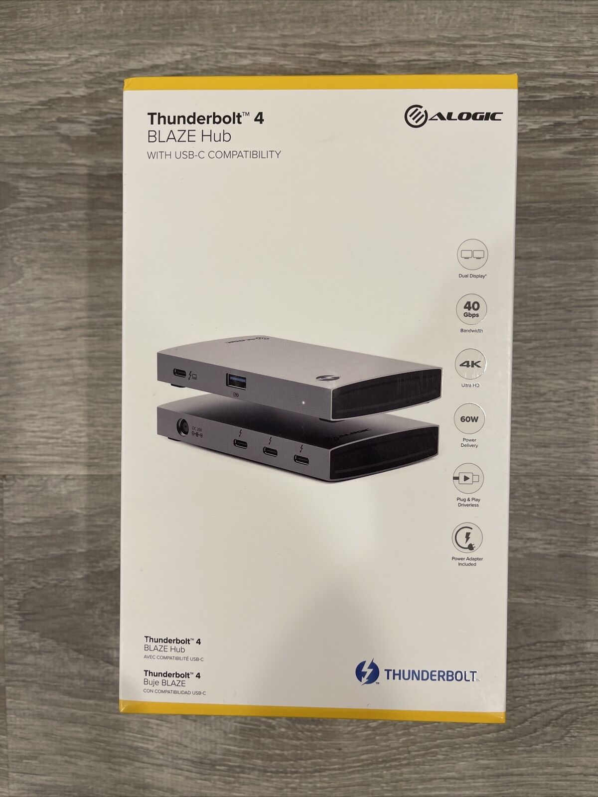 Alogic Thunderbolt 4 Blaze Compact Hub Triple Thunderbolt, 4k, 1 USB-A, NIB