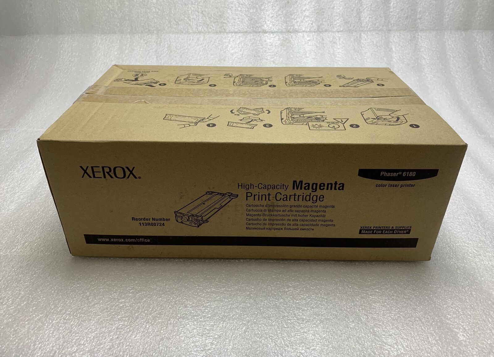 New Genuine OEM Xerox 113R00724 Magenta High Capacity Toner For Phaser 6180