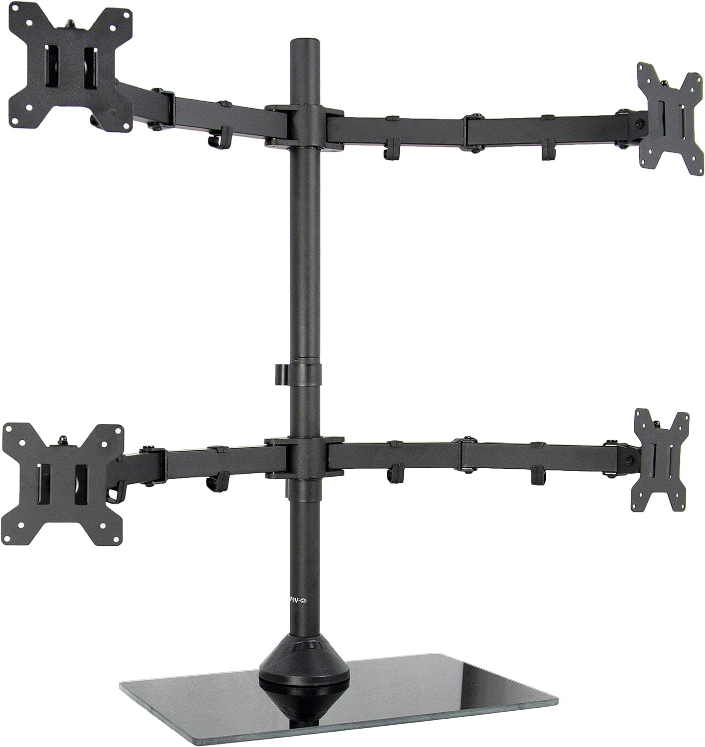 VIVO Black Adjustable Quad Monitor Desk Stand Mount, Free Standing Heavy Duty 4