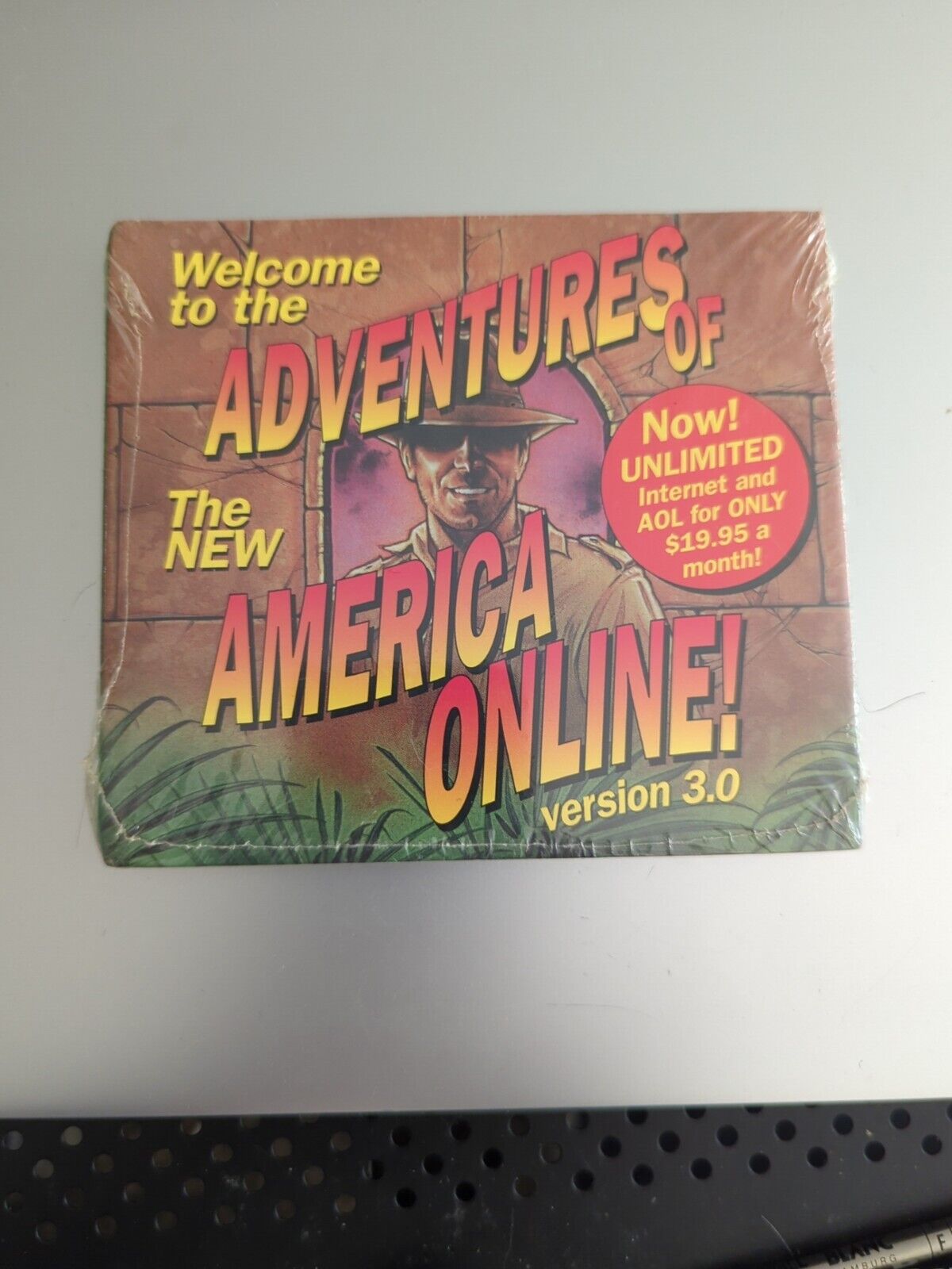 New sealed AOL CD-ROM Disc Adventures of America Online 3.0 Indiana Jones Themed
