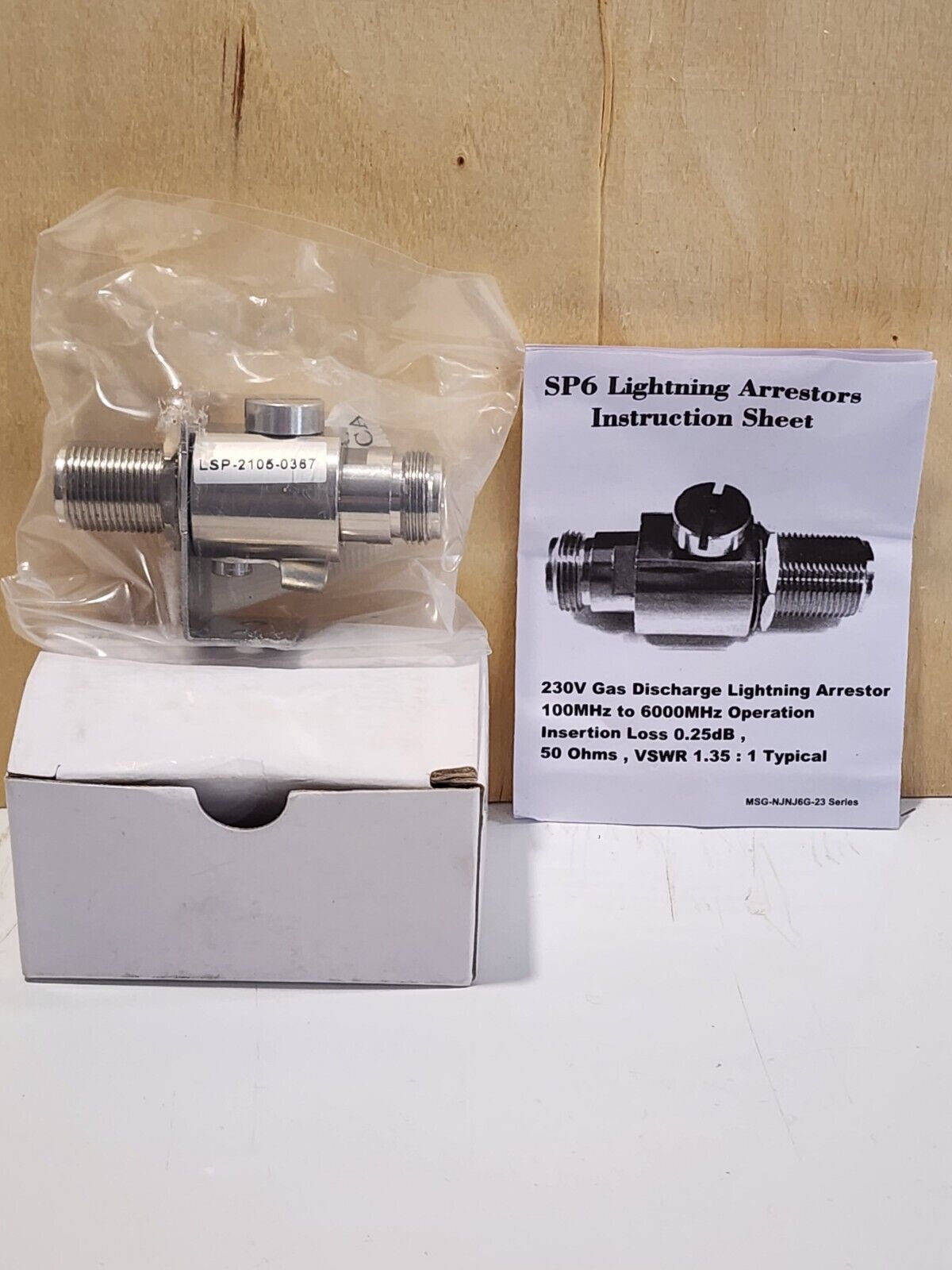 LAIRD TECHNOLOGIES SP6-230-BFF LP, 230V-DC TO 6GHZ, NF TO NF, Read Description 