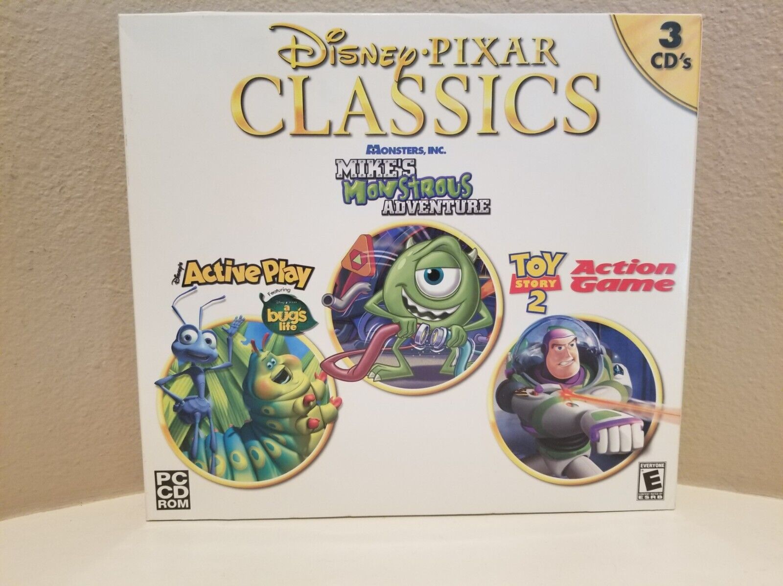Vintage Lot Disney-Pixar Active Play CDs Monster's Inc-A Bug's Life-Toy Story 2