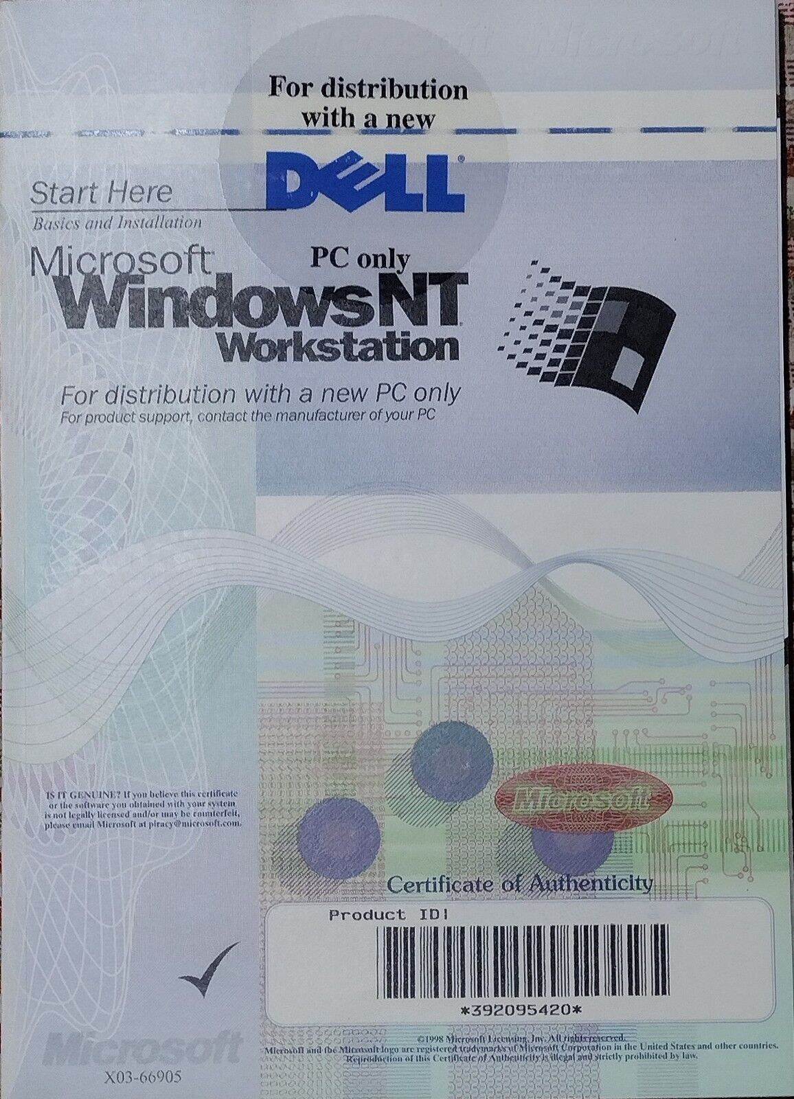 Microsoft Windows NT 4.0 Workstation with boot disks 