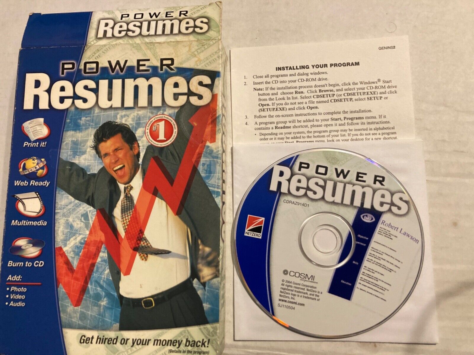 Power Resumes: Get hired or your money back(PC, 2004, Cosmi)