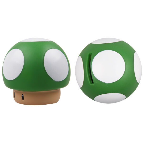 Green Cute Super Mario Mushroom Shape 9cm Coin Piggy Bank Money Bank Saver