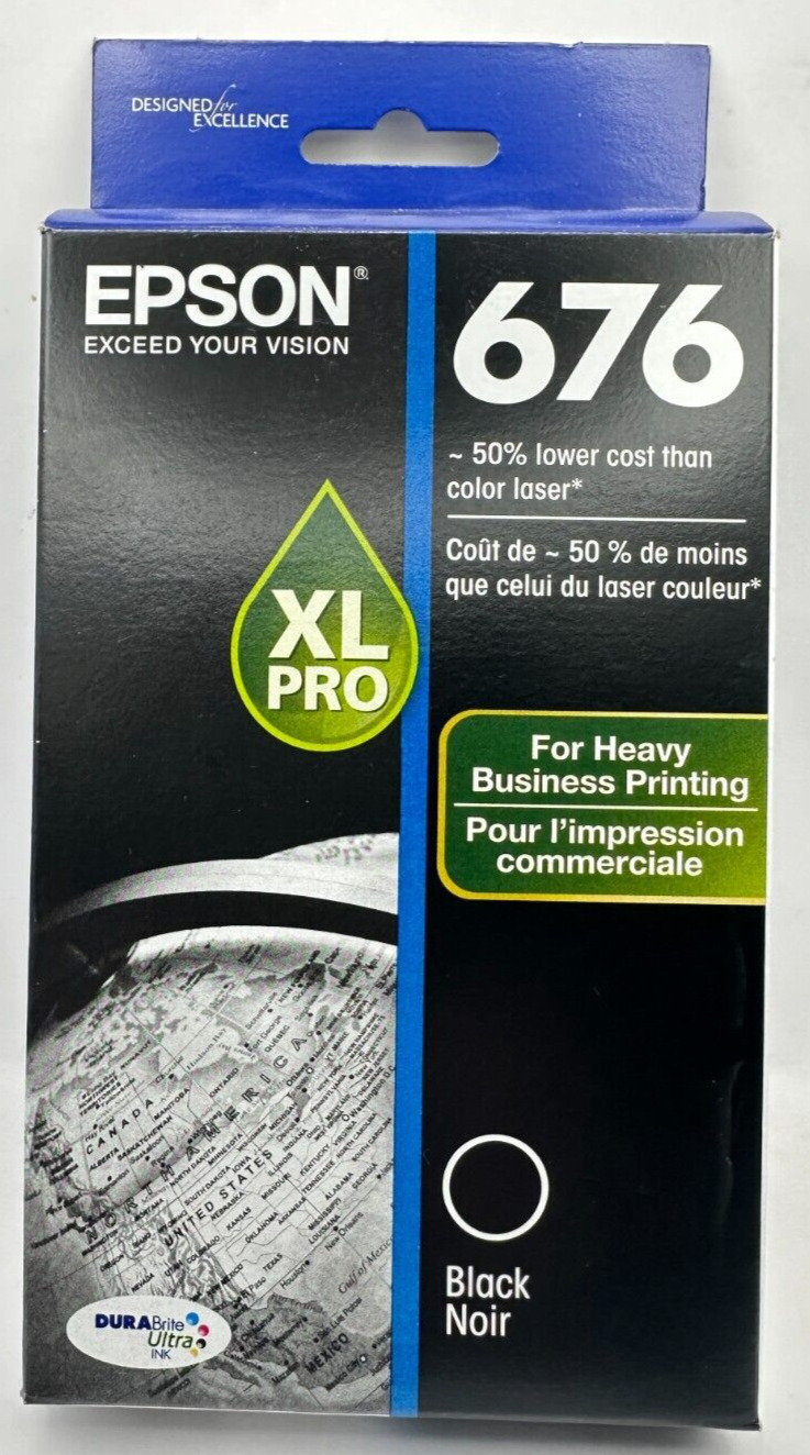 Epson 676 XL Pro Black Ink New Sealed Exp 01/2025  OEM