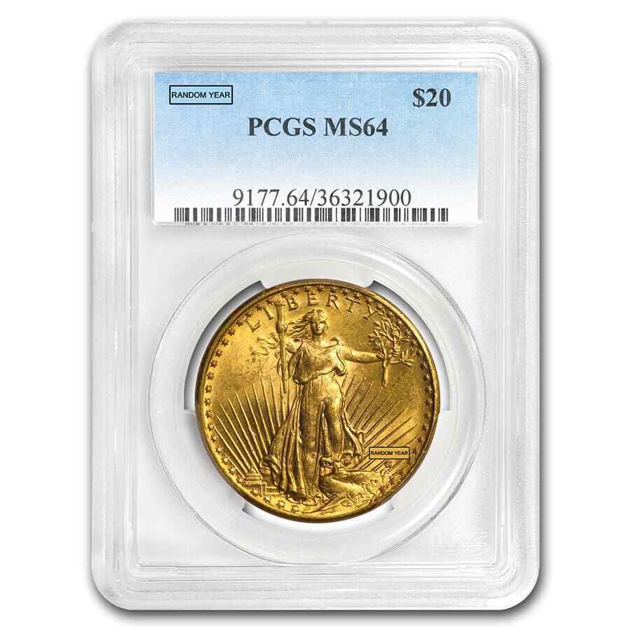 $20 Saint-Gaudens Gold Double Eagle MS-64 PCGS (Random) - SKU #7224