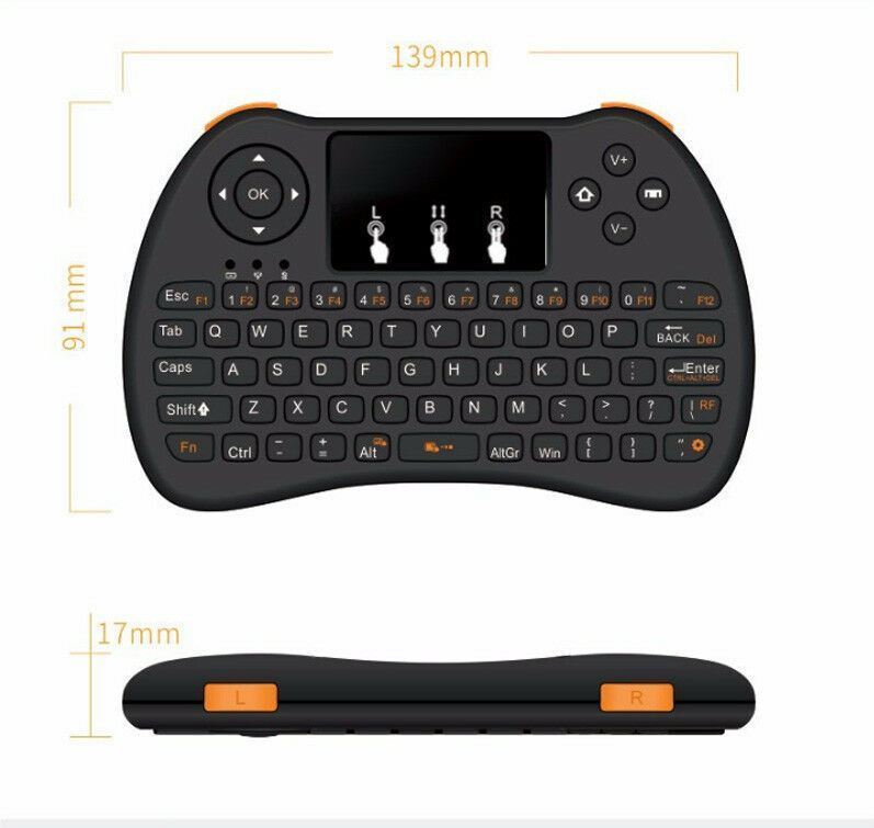 RGB Color Backlight Mini 2.4G Wireless Keyboard Mouse Touchpad for For Android