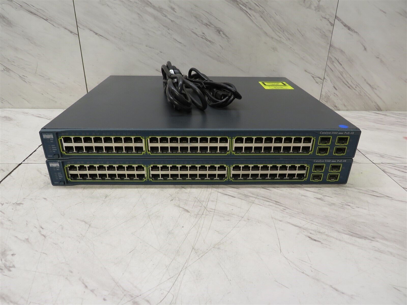 Lot of 2 Cisco Catalyst 3560 PoE 48-Port Ethernet Switch WS-C3560-48PS-S 