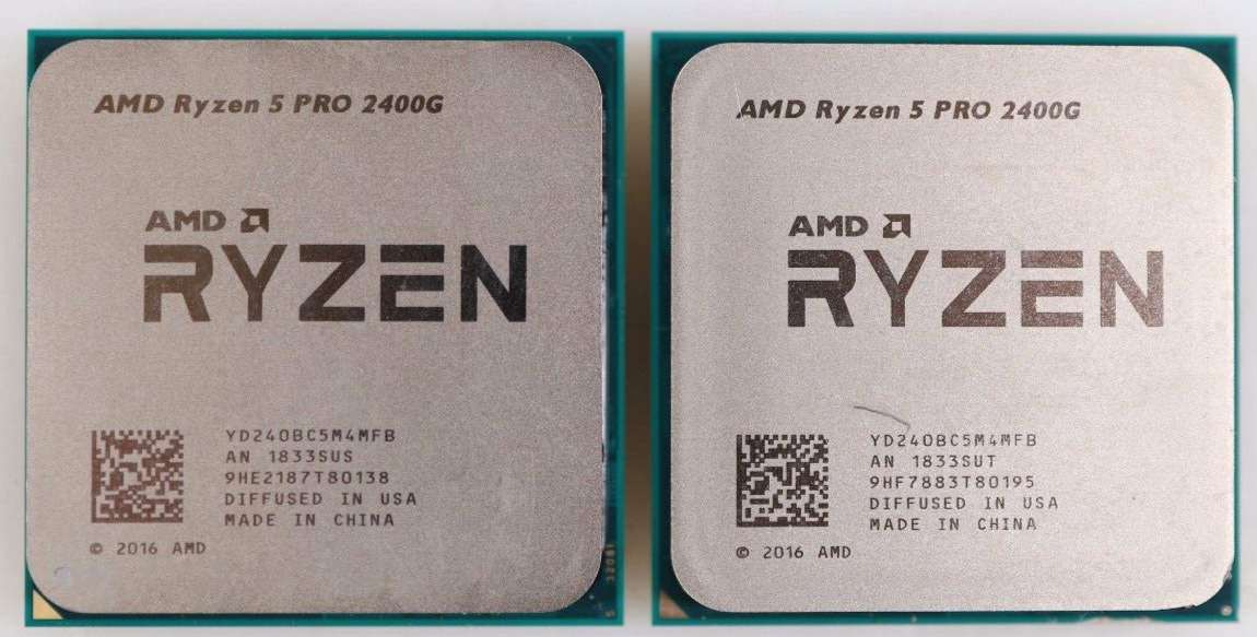 Lot 2x AMD Ryzen 5 PRO 2400G 3.6GHz AM4 4MB 65W Processor YD240BC5M4MFB