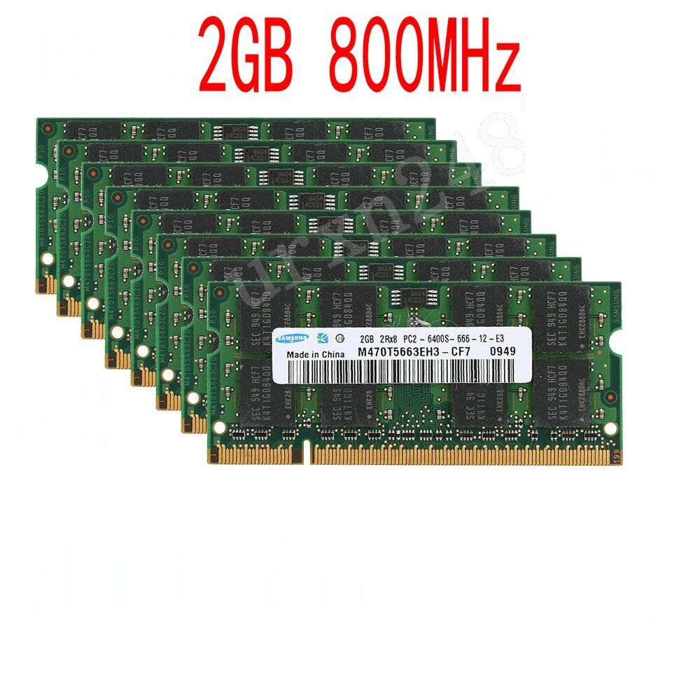 Samsung Hynix Micron 16GB 8GB 4GB 2GB DDR2 800MHz PC2-6400S Laptop Memory LOT AB
