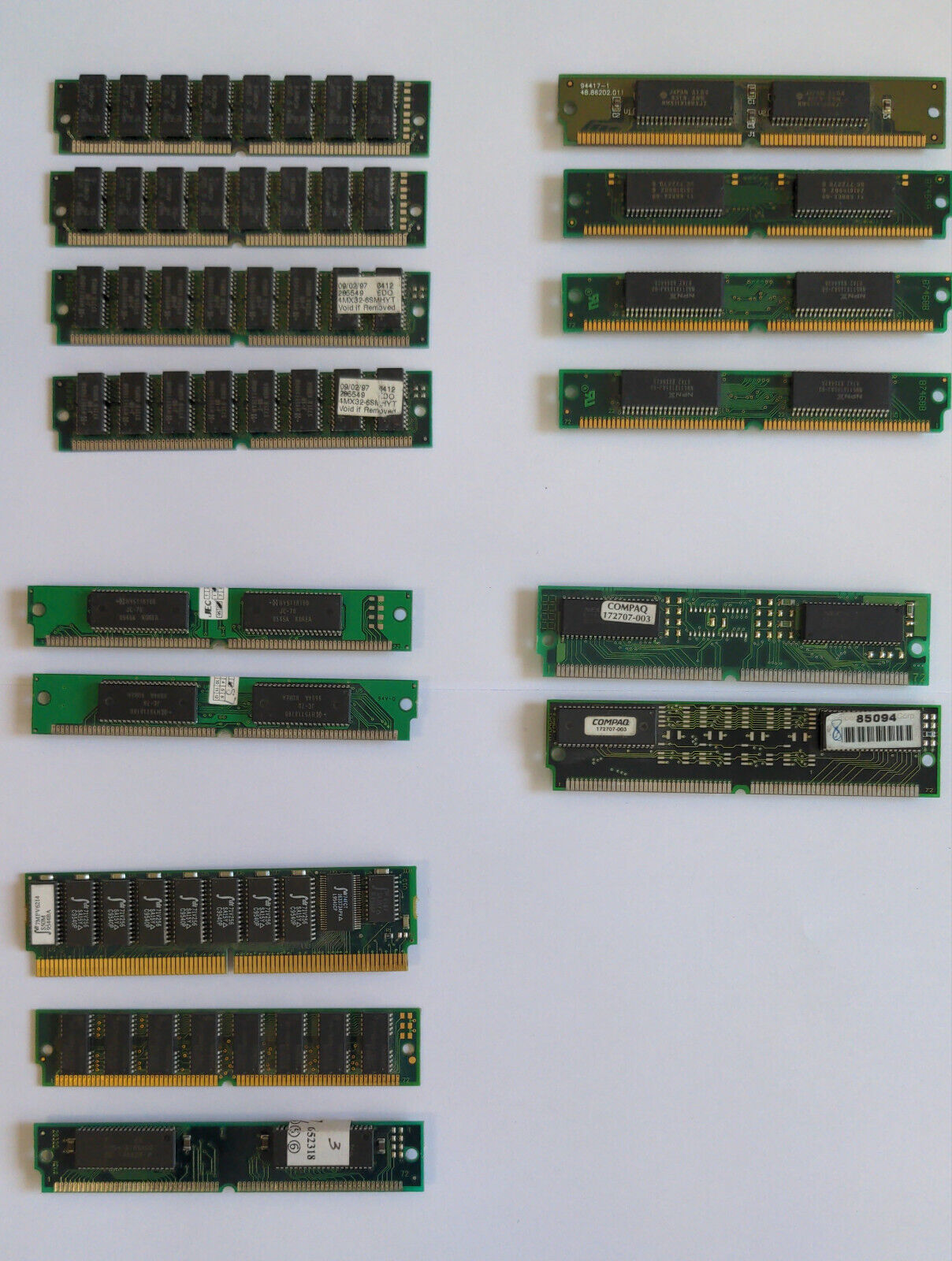 Set of 15 pcs 72 Pin EDO Memory SIMM 5V 3V