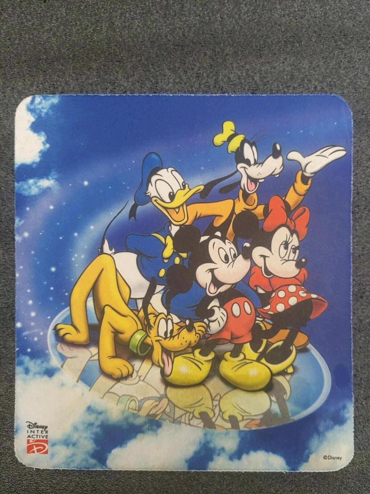 Mickey Minnie Mouse Pluto Goofy Donald Duck Disney Pad Mousepad Rubber Vintage