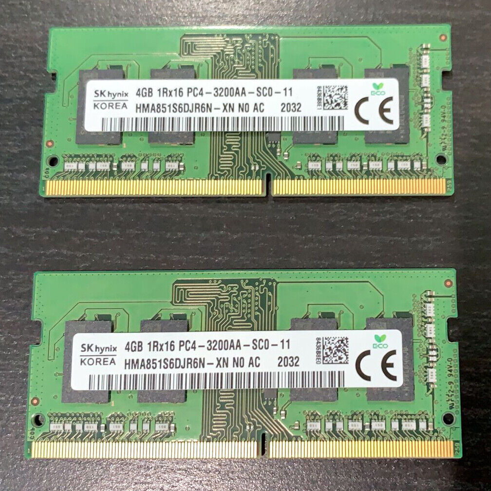 NEW PULL SK Hynix 8GB Kit (2x4GB) PC4-3200AA DDR4 SODIMM Memory-HMA851S6DJR6N-XN