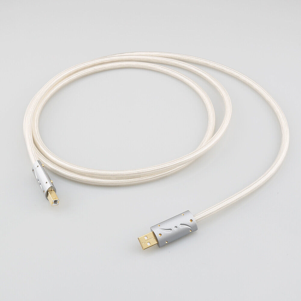 Silver Plated DAC Audio Line HIFI USB Cable Type A-B With Gold Plated USB Plug