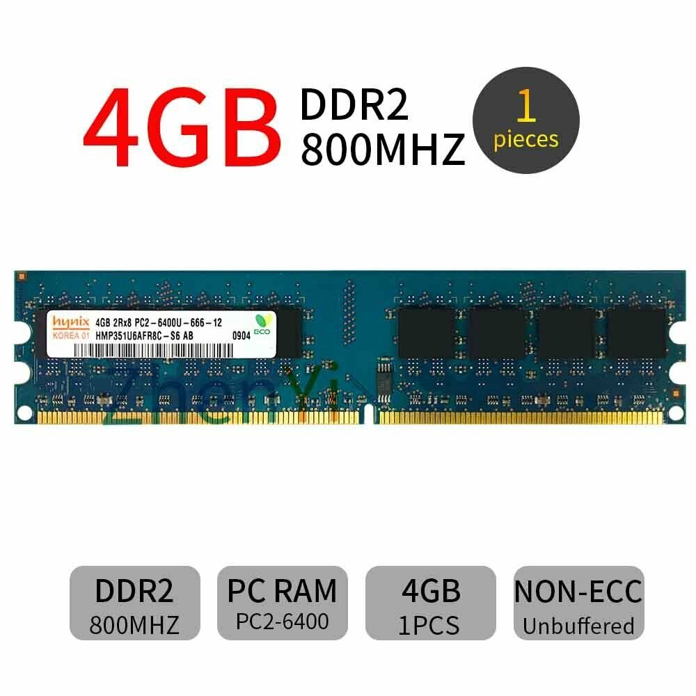 8GB 4GB 2GB 1GB DDR2 PC2-6400U 800MHz 240Pin Desktop DIMM Memory For Hynix LOT