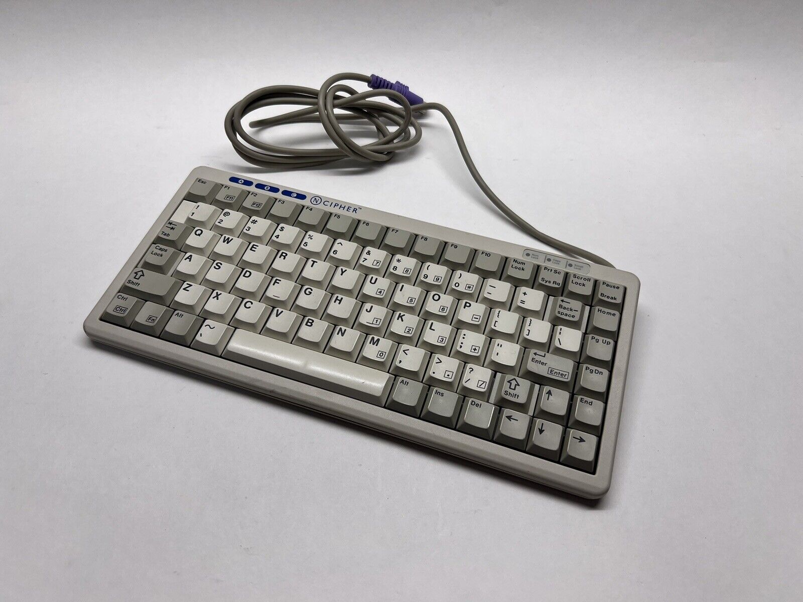 Vintage NCipher Cherry Mini Mechanical Compact Keyboard Model ML4100 USB OEM
