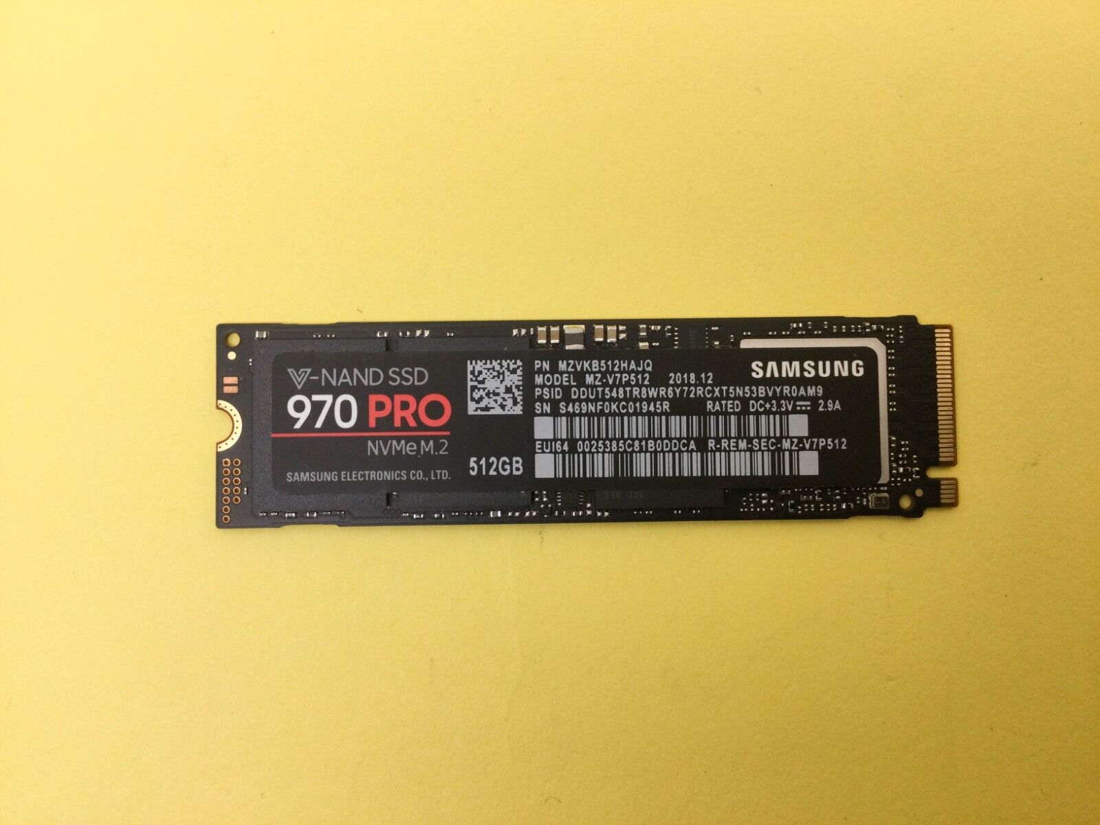 Samsung 970 PRO 512GB M.2 2280 PCI Express 3.0 NVMe V-NAND SSD MZ-V7P512