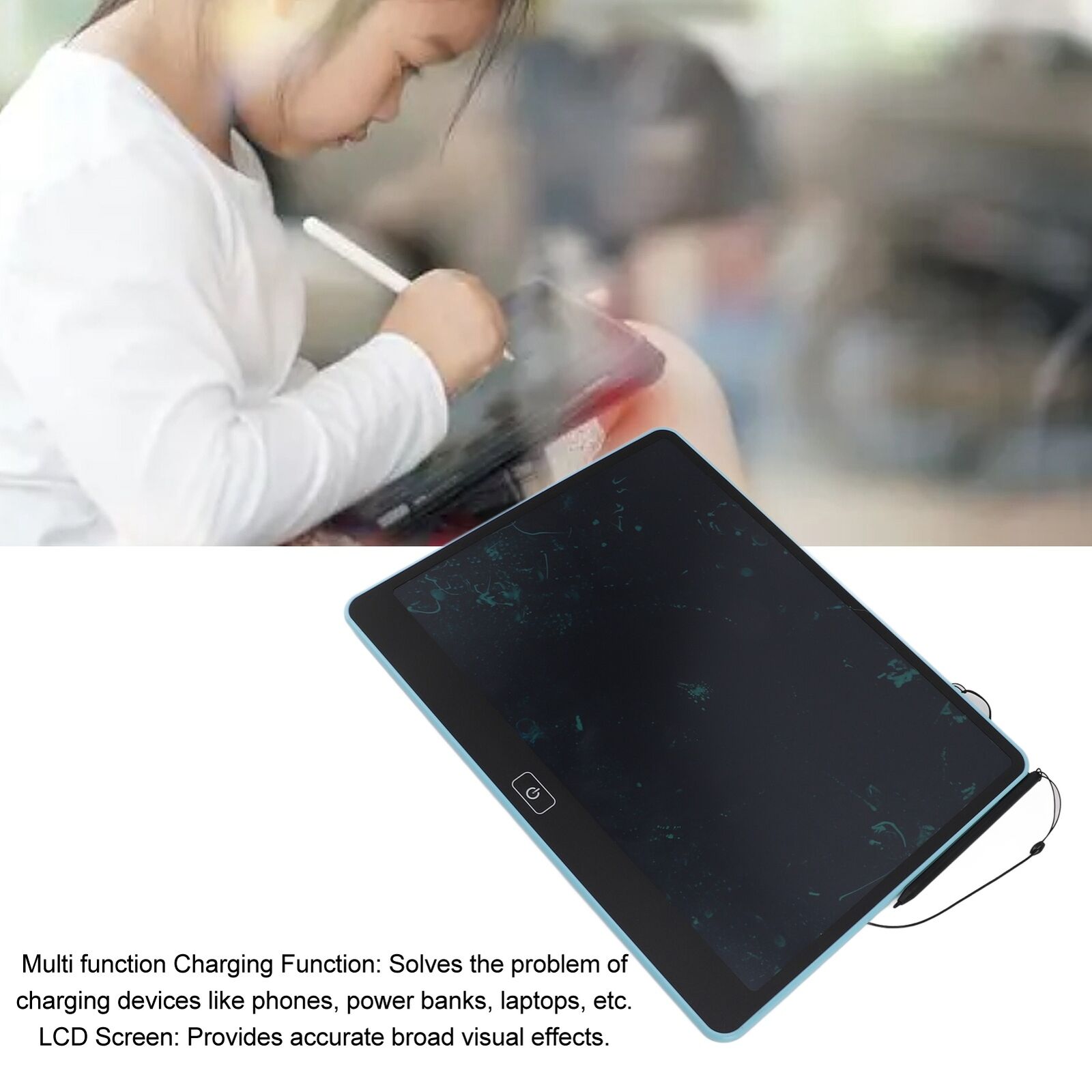 LCD Writing Tablet Solar Doddle Board 15W 5V 3A Large Screen Portable AC