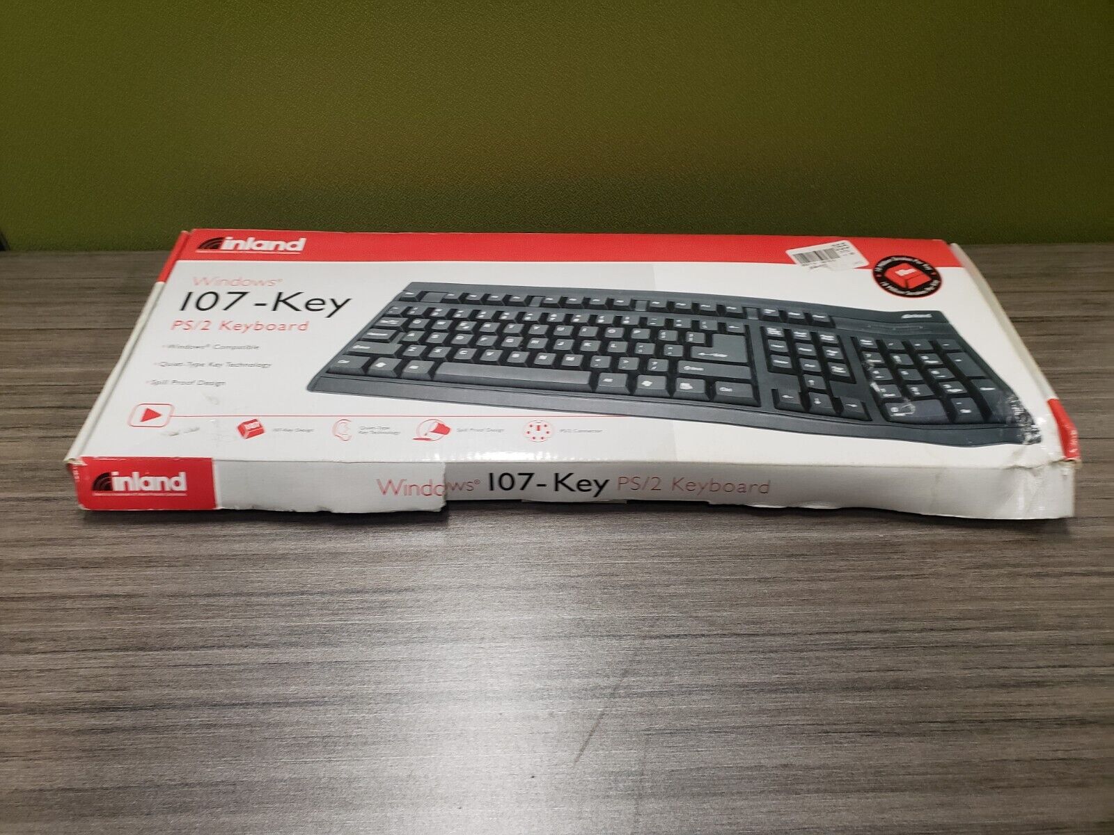 Inland Windows 107 Key PS/2 Keyboard Quiet Type Spill Proof MC855718