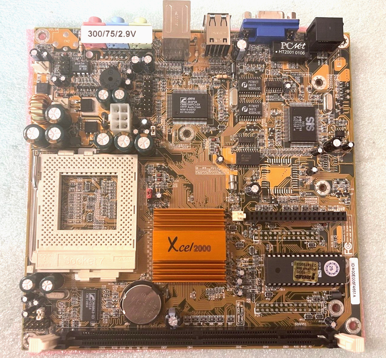 VINTAGE ECS MICRO ATX XCEL 2000 SUPER SOCKET 7 ALL IN ONE MB SND VGA LAN MBMX64