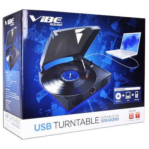 VIBE Sound VS-2002-SPK USB Turntable/Vinyl Archiver Record Player w/Speakers
