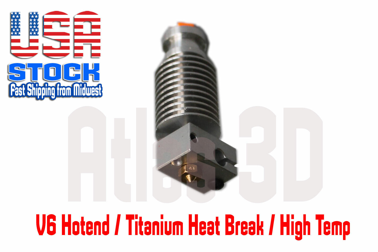 V6 Hotend High Temp, All metal V6,  J-Head Hotend, Titanium Heatbreak, 12v, 1.75