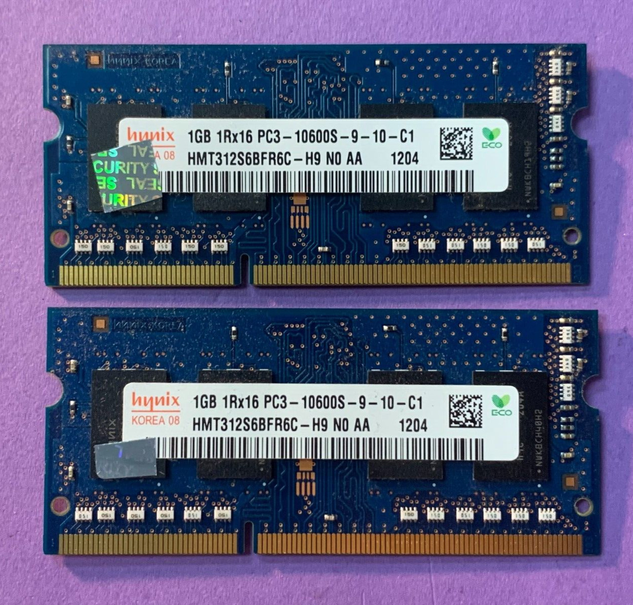🟣Hynix 2GB (2X1GB) 1Rx16 PC3-10600S Memory Ram HMT312S6BFR6C-H9