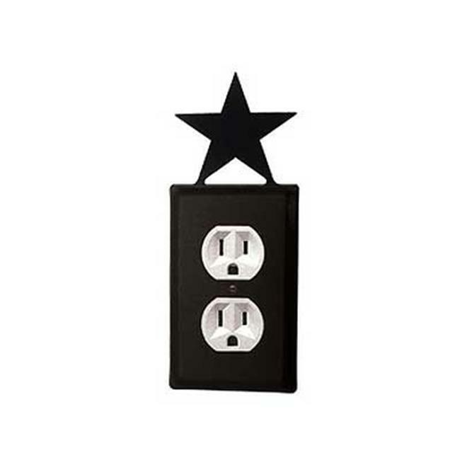 Village Wrought Iron EO-45 Star Outlet Cover-Black