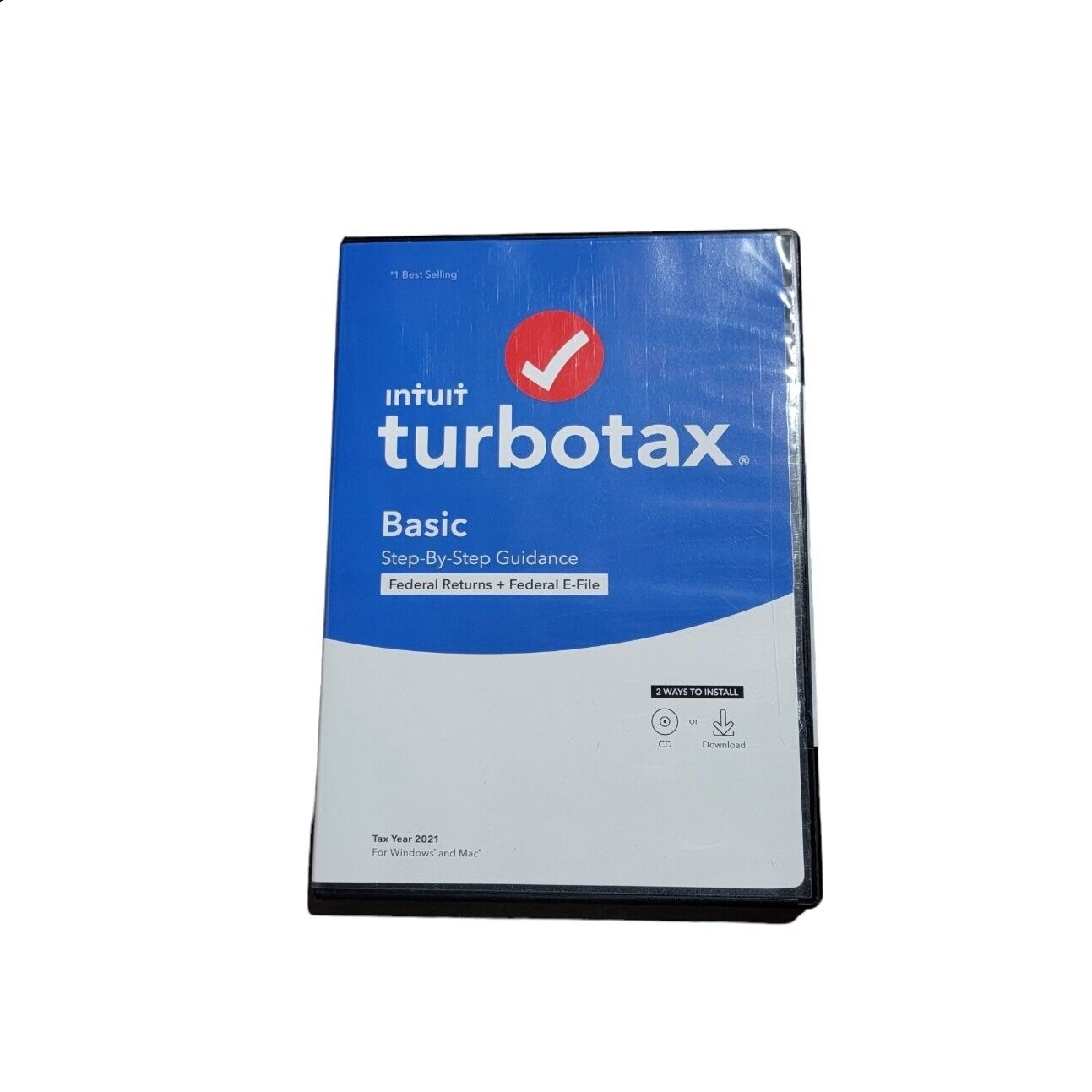 Intuit TurboTax Basic Federal Returns + E-File- CD or Download- 2021 TAXES NEW 