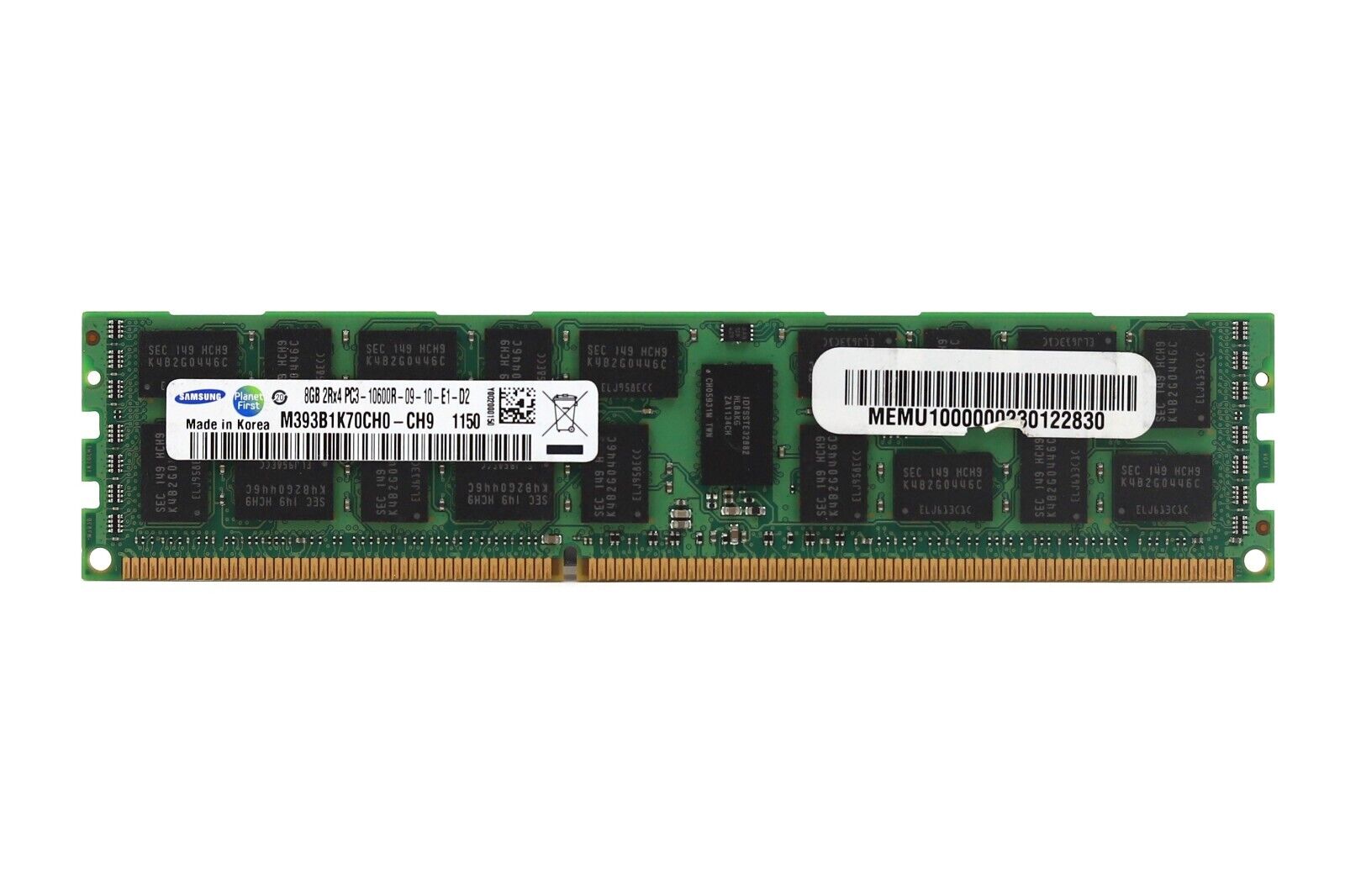 Samsung 8GB 2RX4 PC3-10600R-09-10-E1-D2 ECC REG Server Memory M393B1K70CH0-CH9
