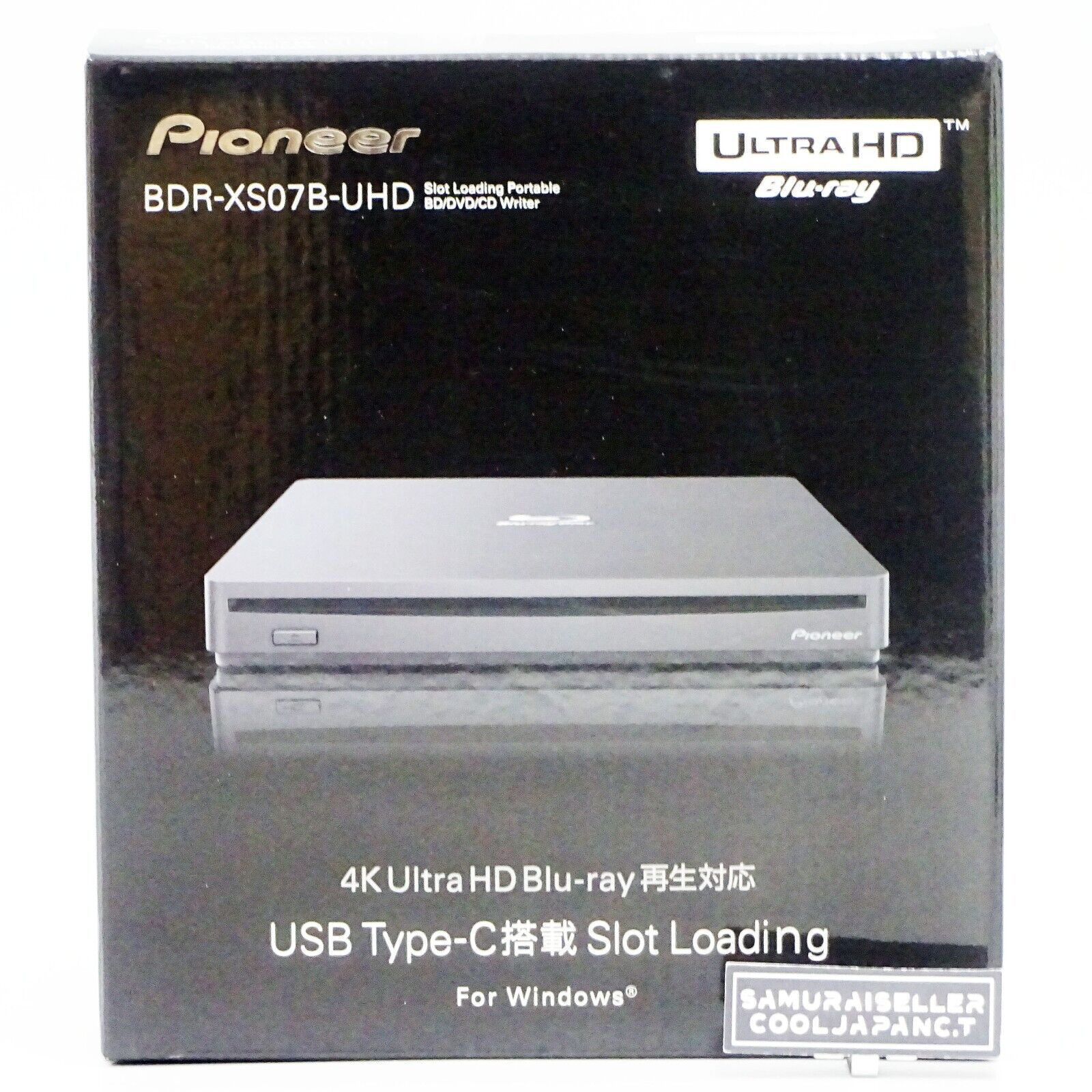 Pioneer BDR-XS07B-UHD Portable BD Drive For Windows OS Bdxl Usb3.0 Japan NEW