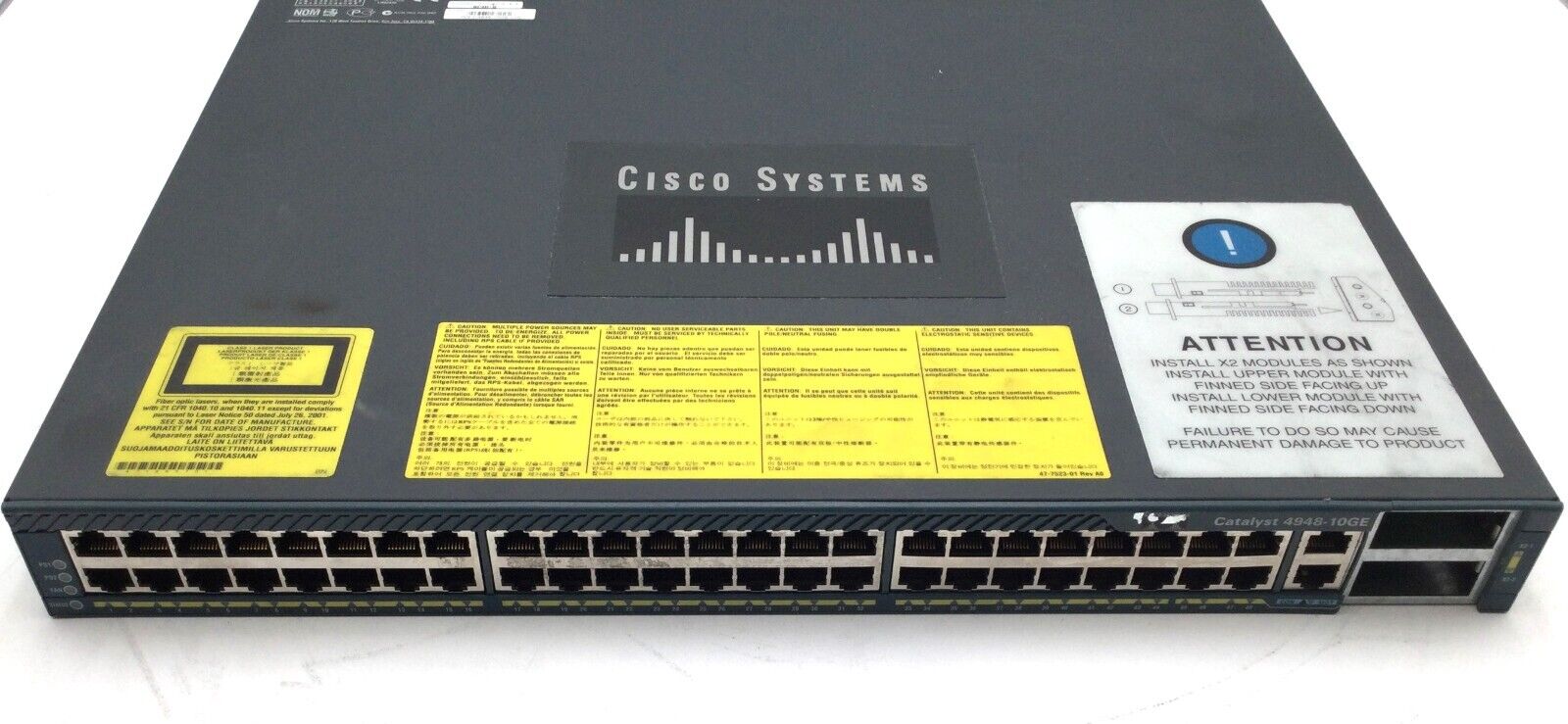 Cisco Catalyst WS-C4948-10GE-S V05 48 Port Gigabit Network Rack Mountable Switch