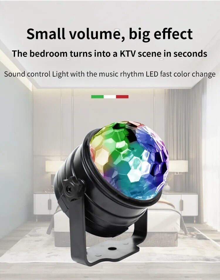 HCWE USB Party Light MINI Magic Ball Sound Control Led Lighting Disco Car UV Atm