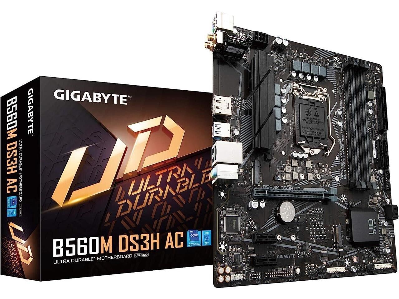 GIGABYTE B560M DS3H AC LGA1200 Intel B560 SATA 6Gb/s Micro ATX Intel Motherboard