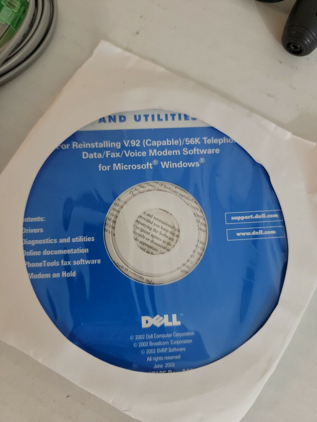 Dell Drivers & Utilities for Reinstalling V92 Data/Fax Modem P/N 9T300 Rev A00
