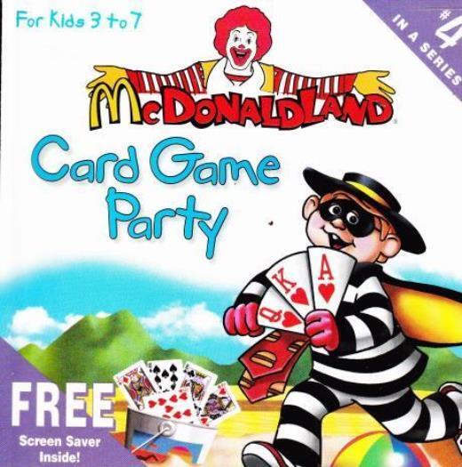 McDonaldland Card Game Party PC CD kids Ronald clown war crazy eights go fish +