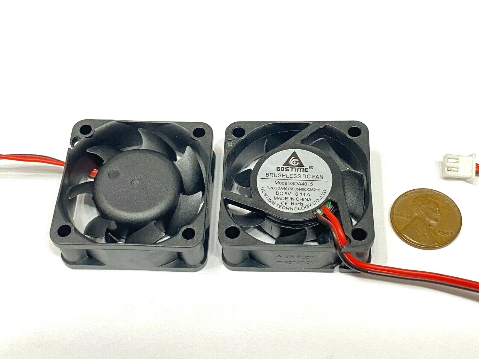 2 Pieces 5v fan 4015 small cooling 2pin computer 40mm x 15mm heatsink axial