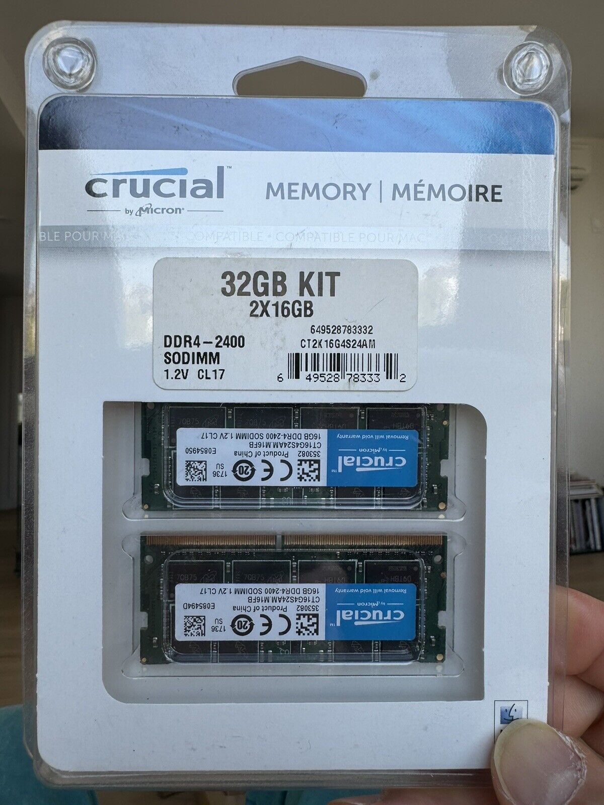 Crucial Memory 32GB (2 x 16GB)