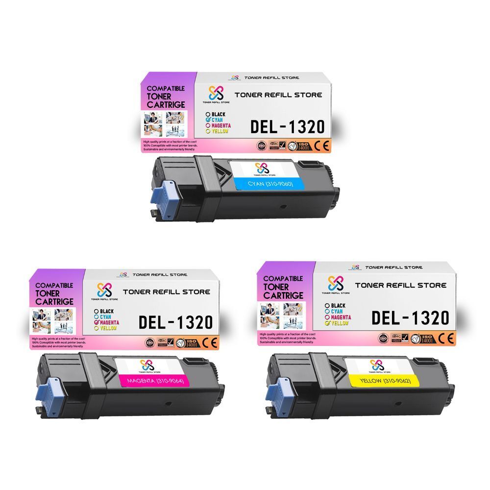 3Pk TRS 1320 CYM Compatible for Dell 1320 1320C 1320CN Toner Cartridge
