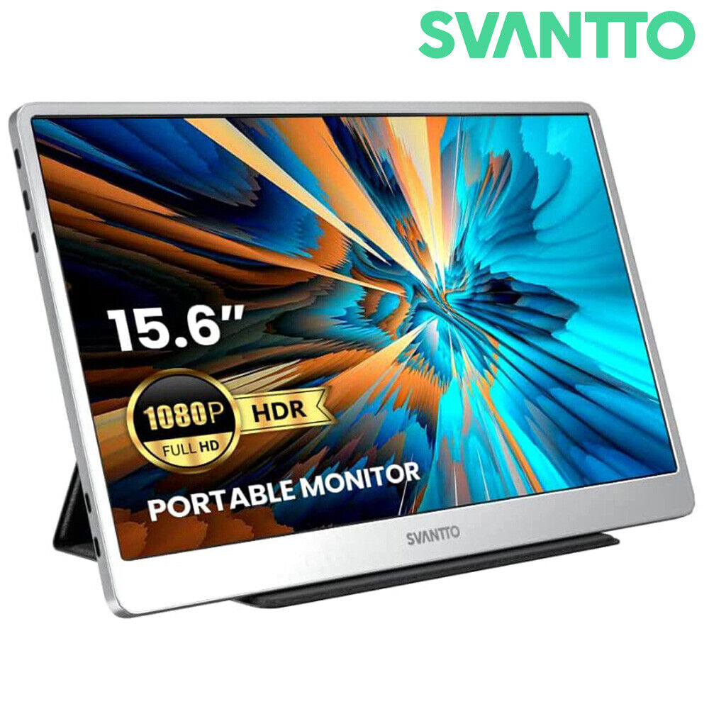 SVANTTO FHD15.6” Portable Monitor 1080P HDR Type C 400Nits Screen For Laptop Mac