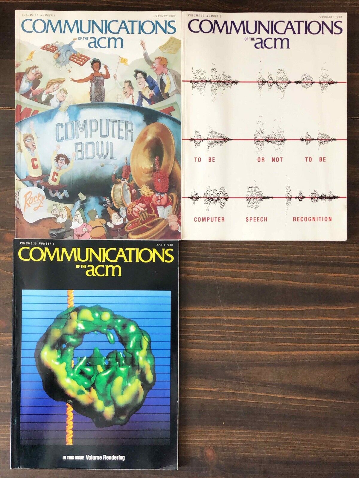 1989 Communications Of The ACM - Lot of 3 (Jan, Feb, Apr)