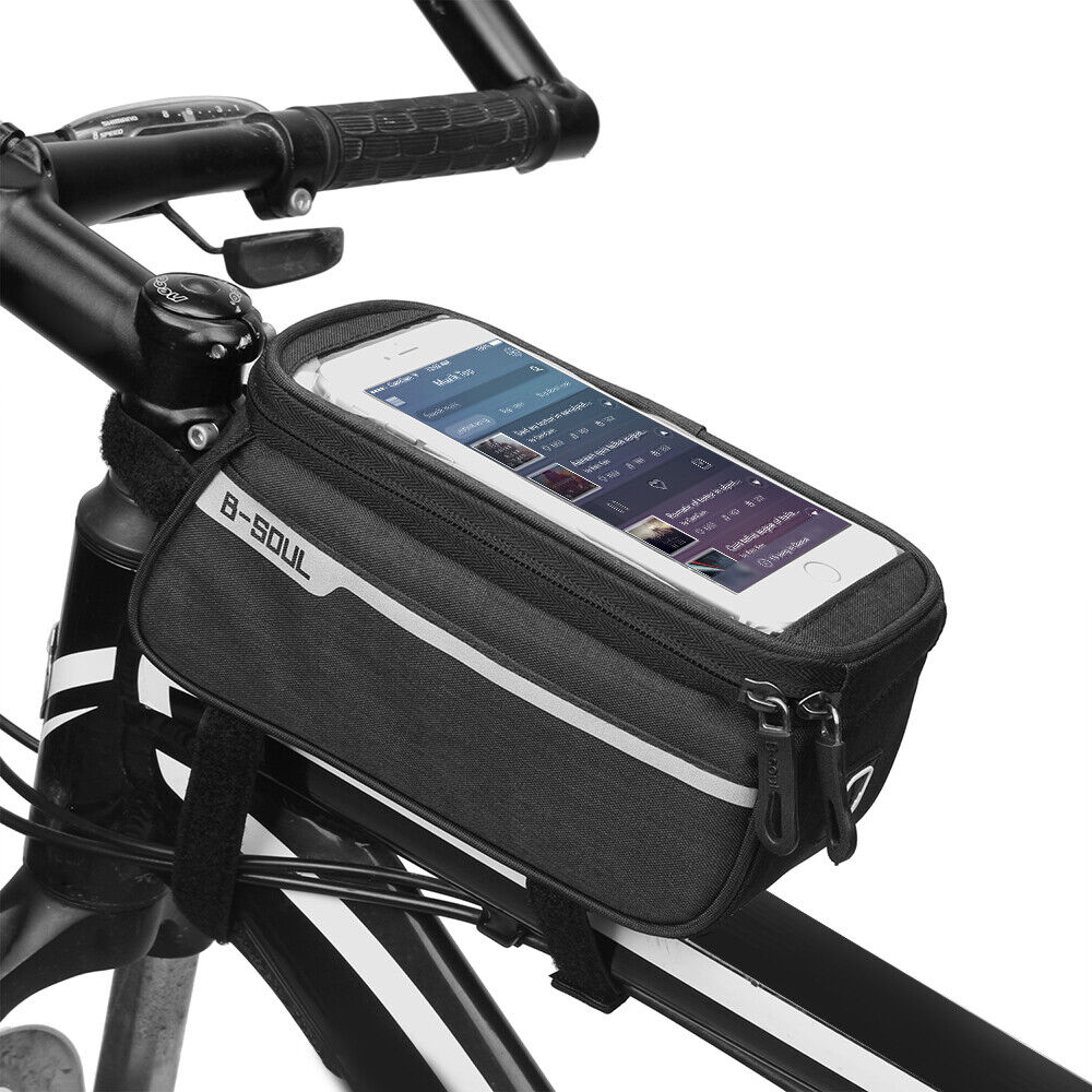 MTB Cycling  Tube Bag w/ Headphone Hole fr 6-inch Touchscreen Smartphone L9M5