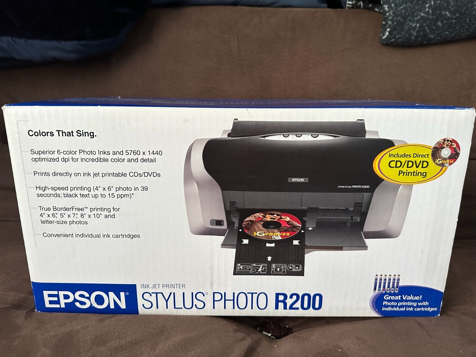 NOS Epson Stylus R200 Digital Photo Inkjet Printer (CD/DVD PRINTING) NEW SEALED
