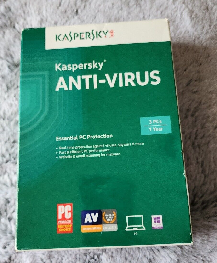 NEW Kaspersky Anti-Virus 2015 (3 PCs, 1 Year ). SEALED FAST SHIPPING
