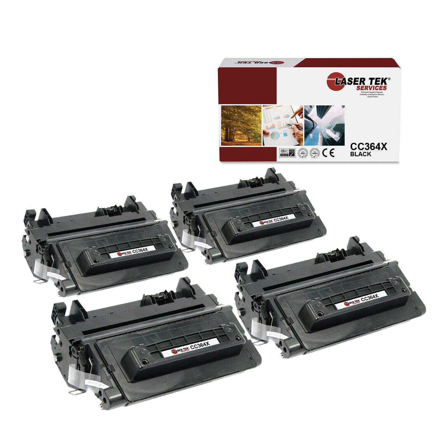4Pk LTS 64X CC364X Black HY Compatible for HP LaserJet P4015dn P4015n Toner