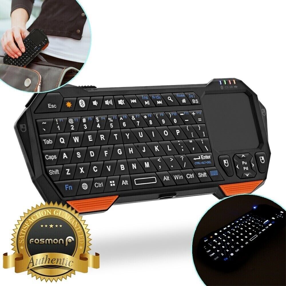 30ft Range Mini Wireless Bluetooth Keyboard w/ Touch Pad for Laptop PC Mac