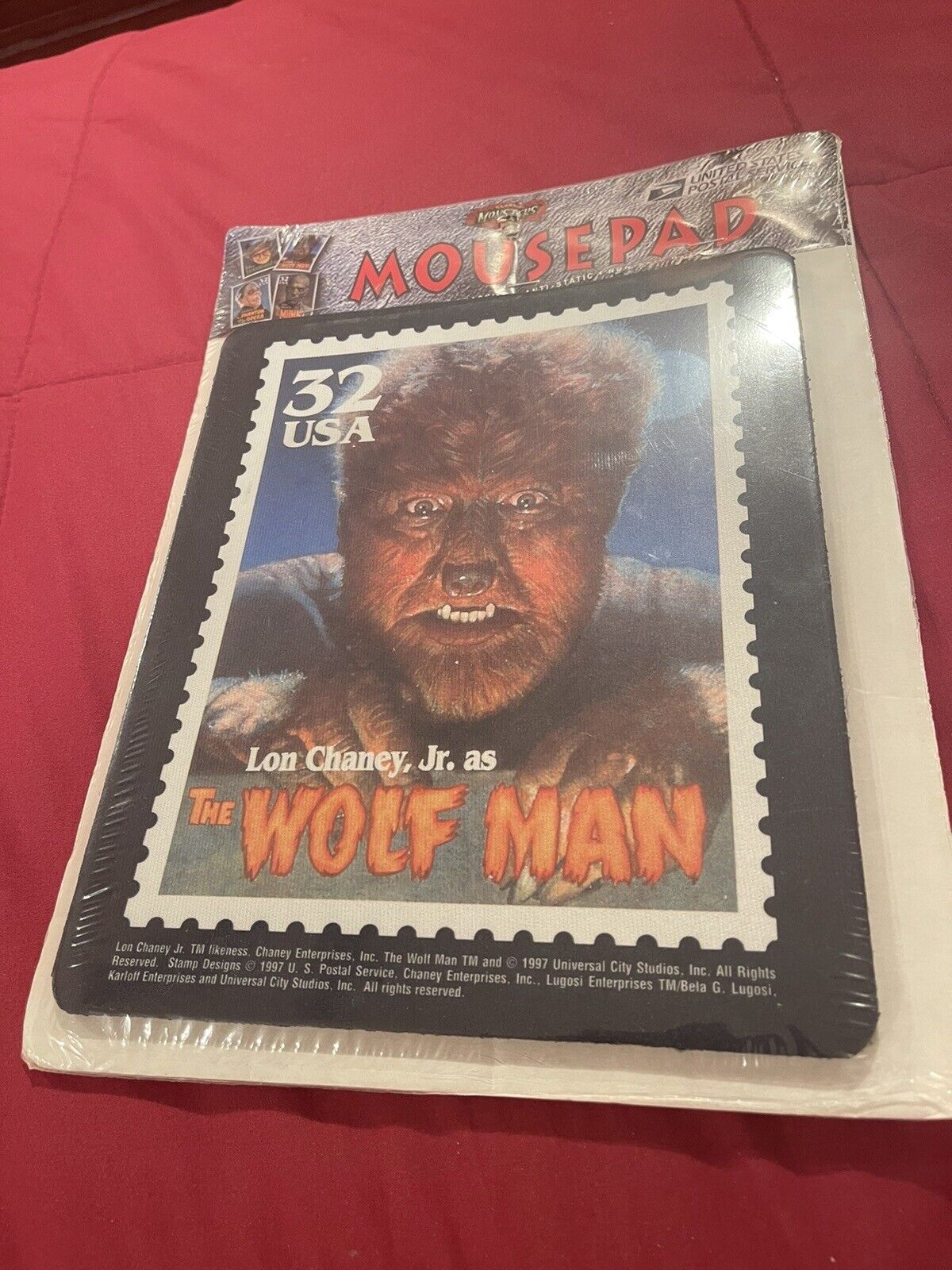 THE WOLFMAN Classic Universal Monsters Stamp Mousepad Sealed