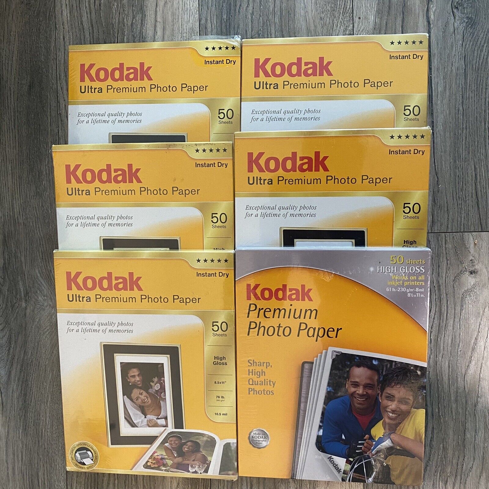 Kodak 5x Ultra Premium & 1 Premium Photo Paper 50 Sheets Each Lot Of 6