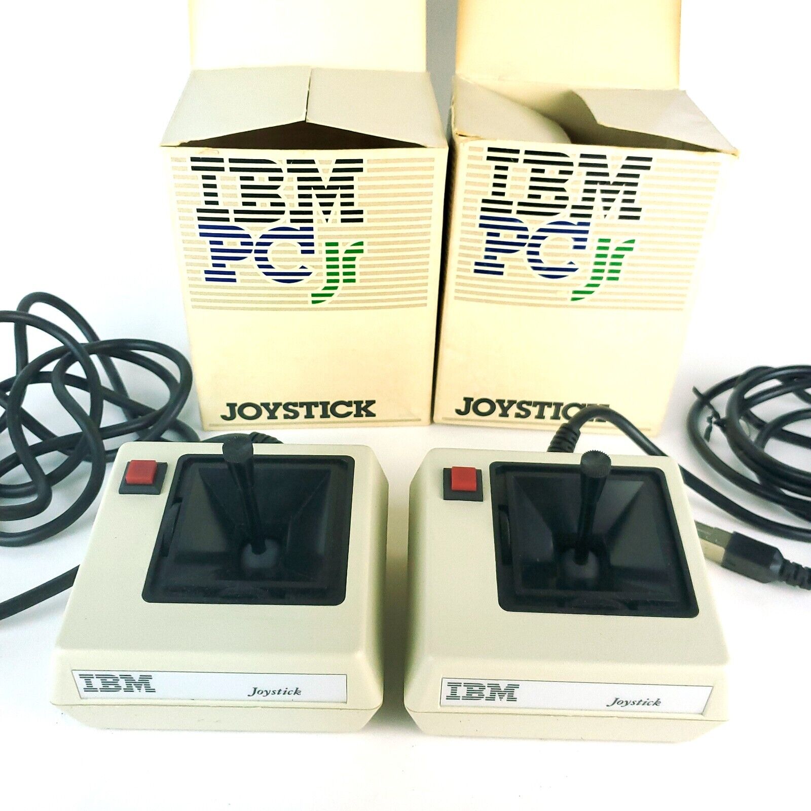 IBM PC jr Joysticks - SET OF 2 Computer Controllers Vintage Gaming PCjr OPEN BOX